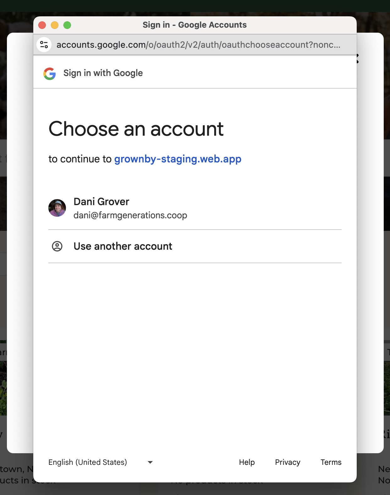 Sign in with Google; Choose an account screenshot