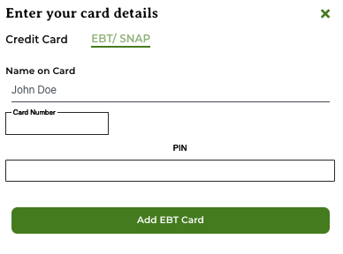 Adding an EBT card as a payment method during GrownBy checkout