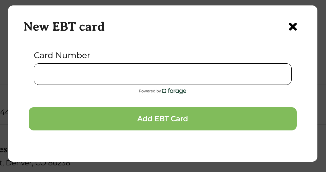 Adding an EBT card as a payment method during GrownBy checkout