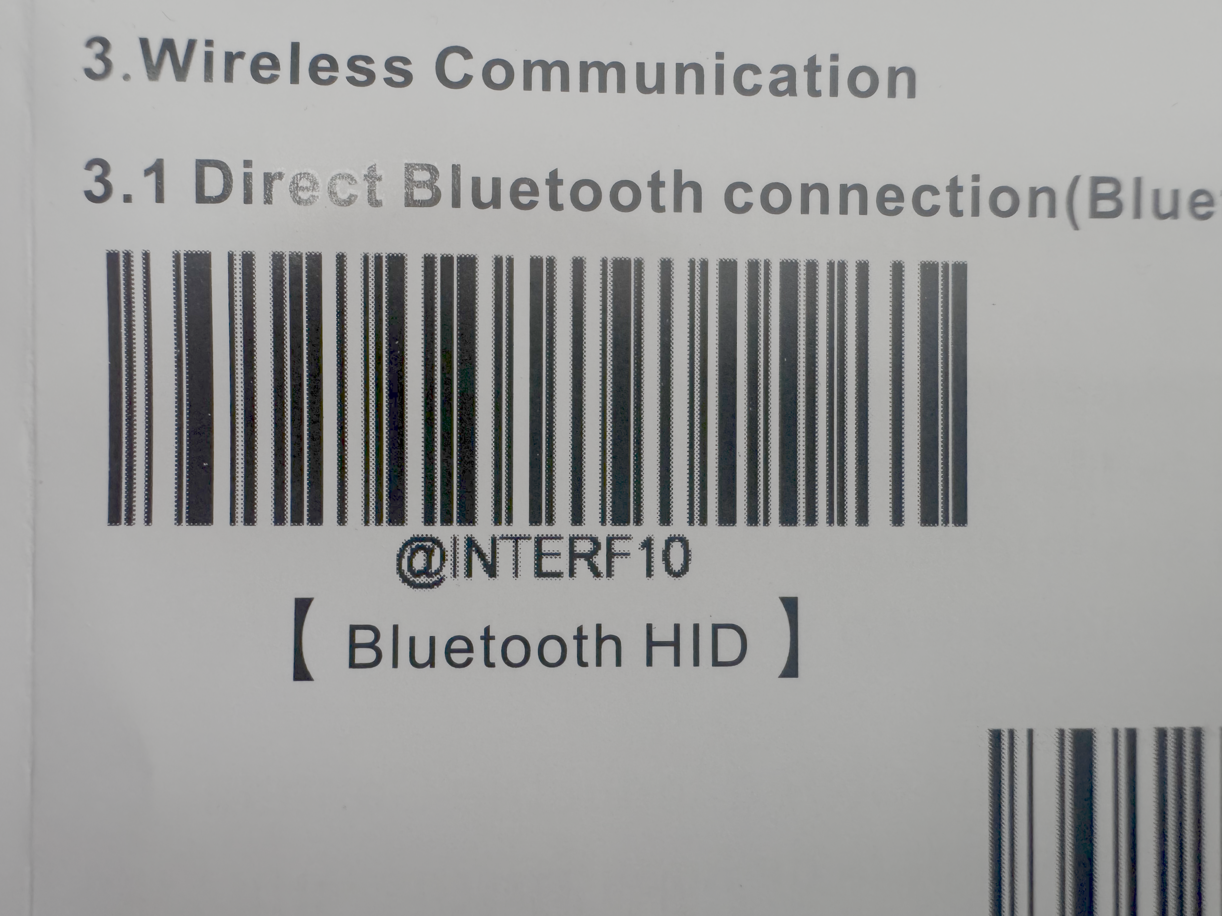 Scanner manual "3.2 @INTERF10 Bluetooth Dongle POS" barcode